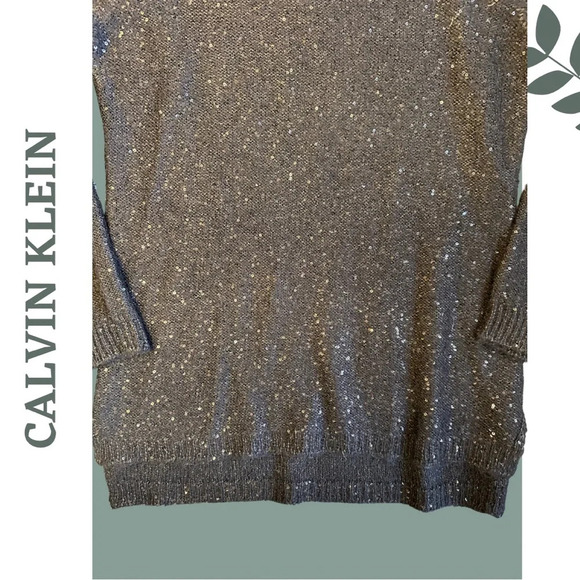 Calvin Klein Women’s Sequin Black Long Sleeve Crew Neck Sweater size Medium - Picture 5 of 7